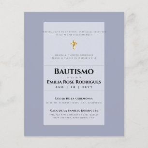 Flyer Invitaciones de Bautismo Español Católico Moderno