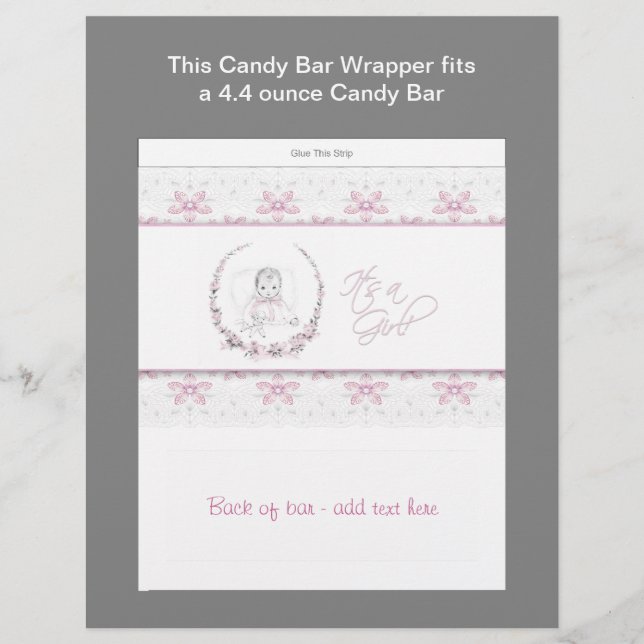 Flyer Invólucro de Barra de Chocolate para Chá de Bebê R (Frente)