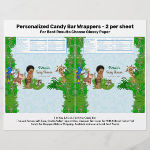 Flyer Invólucro de Barra de Chocolate para Chá de Bebê S