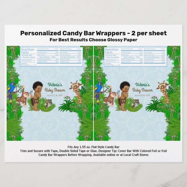Flyer Invólucro de Barra de Chocolate para Chá de Bebê S (Frente)