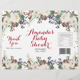 Flyer Invólucro de Saco de Batata Frita Floral Branco de