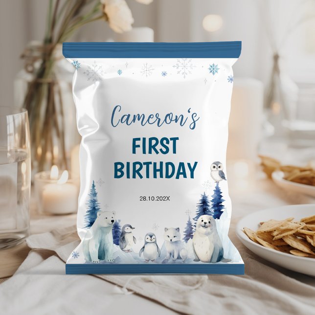 Flyer Invólucro do primeiro aniversario de Chip Bag para (Criador carregado)