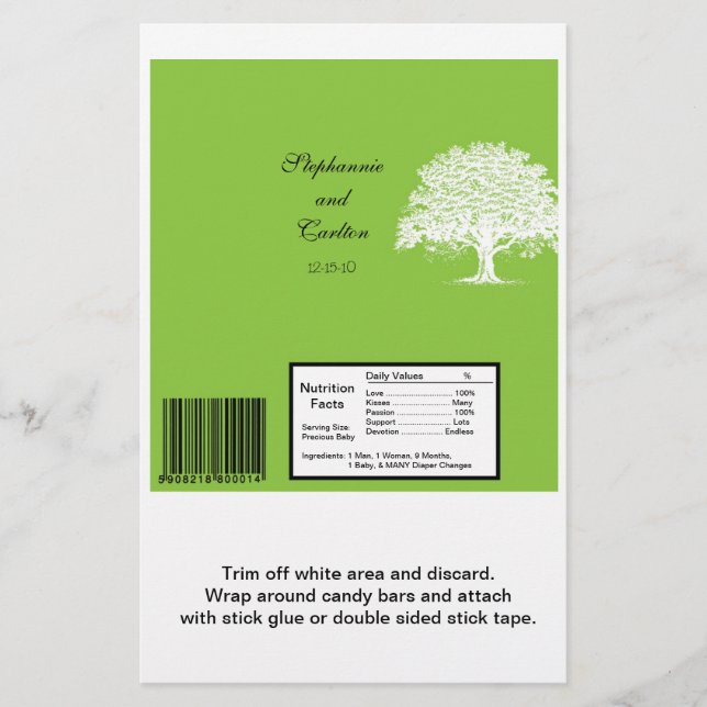 Flyer Invólucro grande de Bar primavera Tree Green/White (Frente)
