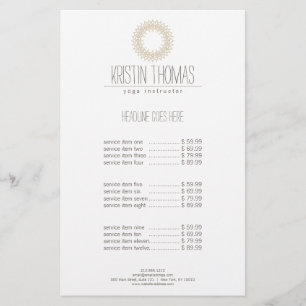 Flyer Ioga Dourado boémia da mandala de Sun