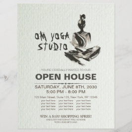 Flyer Ioga Instrutor Lotus Meditation Pose Brushstrokes