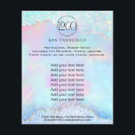 Flyer iridescente FAUX opal de cristal<br><div class="desc">folheto de maquiagem profissional do salão de beleza</div>