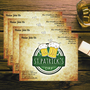 Flyer Irish Brew Vintage, Partido do Dia de São Patrício