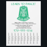 Flyer Irish Dancing Lessons Classe Rasgos Flechas<br><div class="desc">Promovam suas aulas de dança irlandesas ou aulas de dança com este folheto atraente. Apresenta uma ilustração do vestido de dançarina irlandesa em verde-kelly. Este folheto está pronto para ser personalizado com seu nome comercial, número de telefone e outros detalhes. Ele foi projetado com tiras rasgadas (basta usar um par...</div>