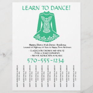 Flyer Irish Dancing Lessons Classe Rasgos Flecheio