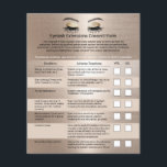 Flyer Isenção de Responsabilidade de Extensões Eyelash D<br><div class="desc">Liberação e Liberação de Folhetos Dourados de Extensão Eyelash.</div>