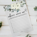 Flyer Ivory White Floral Game Onde Estávamos<br><div class="desc">Onde estávamos no jogo de chá de panela. Botânica de Aquarela,  Fritor de Branca de Marfim. Itens correspondentes para concluir sua coleção de eventos estão disponíveis em nossa loja Zazzle!</div>