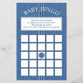 Flyer Janga azul com gravetos Chá de fraldas Bingo