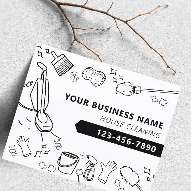 Flyer Janitorial de Limpeza de Casa Moderna (Modern House Cleaning Housekeeping Janitorial Flyer)