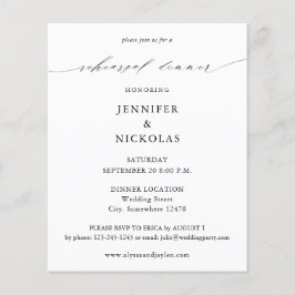 Flyer Jantar de Rehearsal Preto e Branco Elegante e Dent