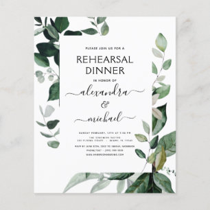 Flyer Janto de ensaio orçamental Foliage Greenery Elega