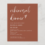 Flyer Janto de Ensaios de Prurido de Terracotta Orçament<br><div class="desc">Orçamento Terracotta Rust Janto Convite</div>