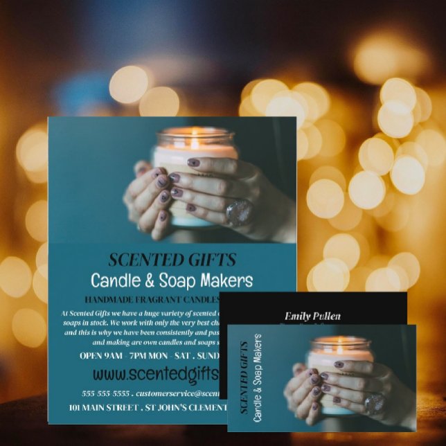 Flyer Jar Candle, Vela e Soap Maker Publicidade (Criador carregado)