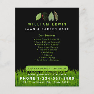 Flyer Jarden Lawn Care Landscaping deixa logotipo comerc