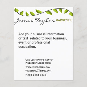Flyer Jardim Folha Jardinagem Verde