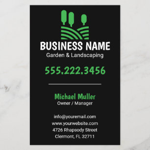 Flyer Jardim Paisagismo com Árvores Verdes