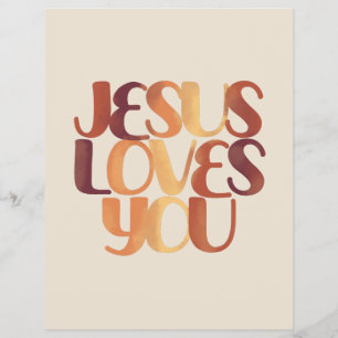 Flyer Jesus Ama o Design de Tipografia Cristã