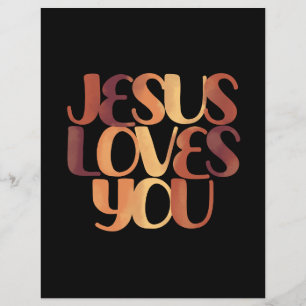 Flyer Jesus Ama o Design de Tipografia Cristã