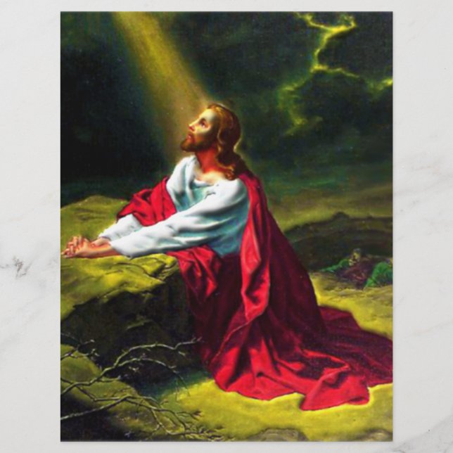 Flyer Jesus Cristo Rezando no Jardim de Gethsemane (Frente)
