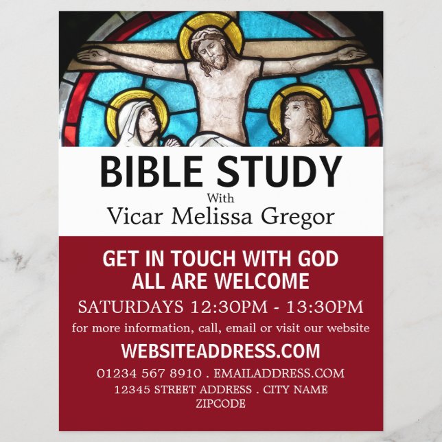 Flyer Jesus na Cruz, Bíblia cristã (Frente)