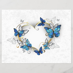 Flyer Jewelry Heart with Butterflies Morpho