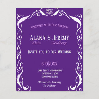 Flyer Jewish Swirl, quadro de casamento Convite