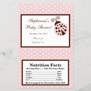 Flyer Joaninha do rosa do envoltório da pipoca de