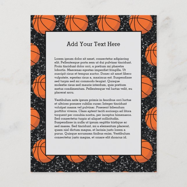 Flyer Jogador de Basquete Esportes Bola Negra Elegante (Frente)