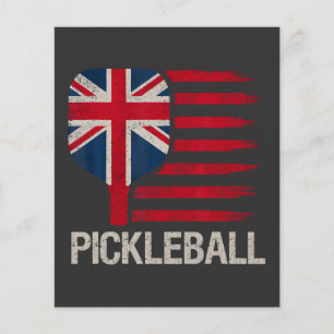 Flyer Jogador de Pickleball Remo Bandeira do Reino Unido