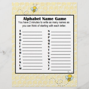 Flyer Jogo conhecido do alfabeto e jogo do Bingo do chá