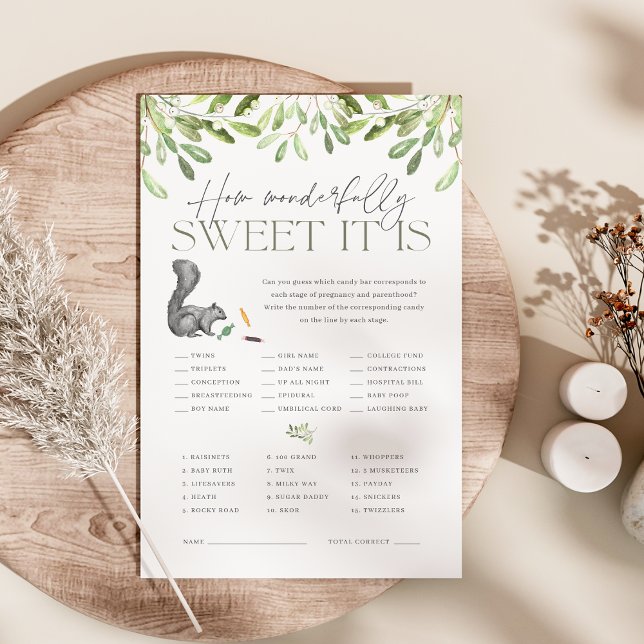 Flyer Jogo de Adivinhação de Chá de fraldas de Esquilo W (Criador carregado)