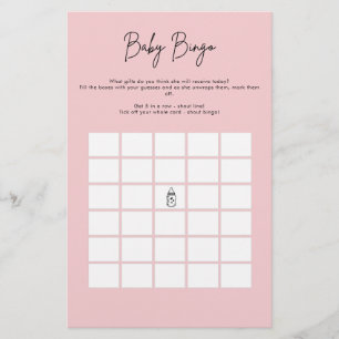 Flyer Jogo de Bebê de Chá de fraldas Minimalista