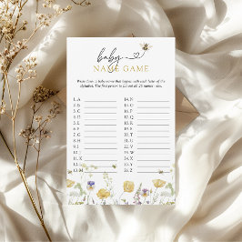 Flyer Jogo de Bebê Jogo de Chá de fraldas de Flor Selvag