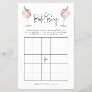 Flyer Jogo de Bingo Bachelorette de Coquetel de Orçament