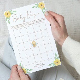 Flyer Jogo de Bingo Chá de fraldas Amarelo-Bonito