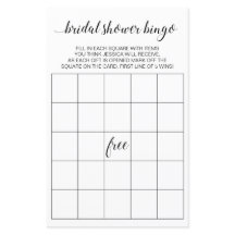 Jogo de Bingo do Chá de panela Elegante Moderno