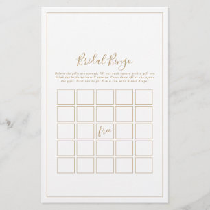 Flyer Jogo de Bingo Dourado Minimalista