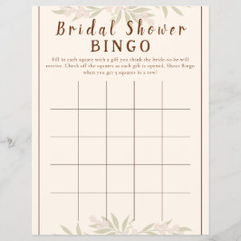 Flyer Jogo de Bingo Personalizado para Chá de Noiva Flor