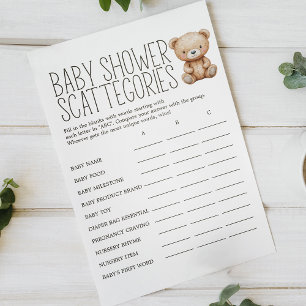 Flyer Jogo de categorias de chuveiro de bebê animal Boho