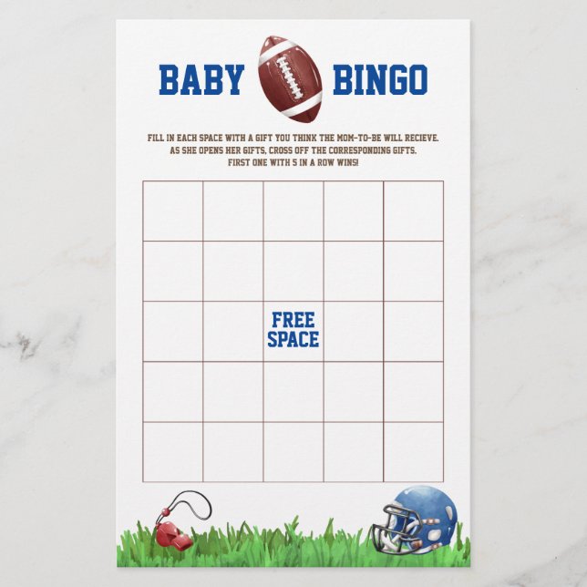 Flyer Jogo de Chá de Bebê BINGO Bebê Futebol (Frente)