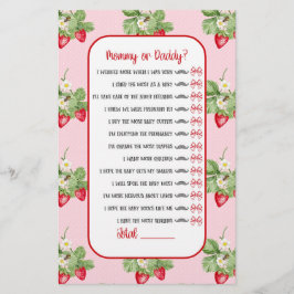 Flyer Jogo de Chá de Bebê para Bebê Strawberry Watercolo