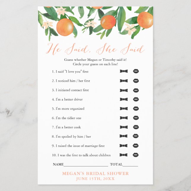 Flyer Jogo De Chá de casamento, Quem Disse? (Frente)