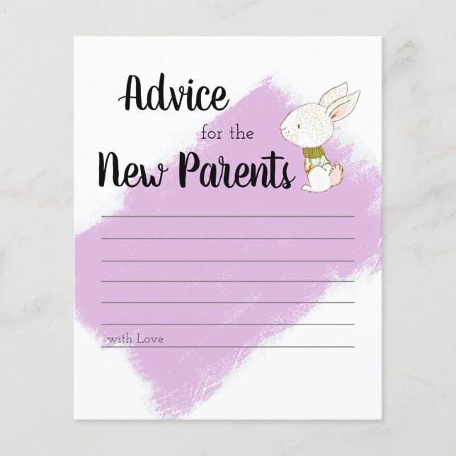 Flyer Jogo de Chá de fraldas Bunny - Conselhos (Frente)