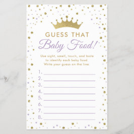 Flyer Jogo de Chá de fraldas de Comida de Bebê