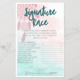 Flyer Jogo de Chá de fraldas do Boho Signature Race