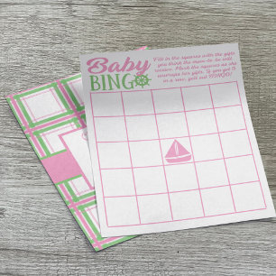 Flyer Jogo de Chá de Menina Bingo Náutica